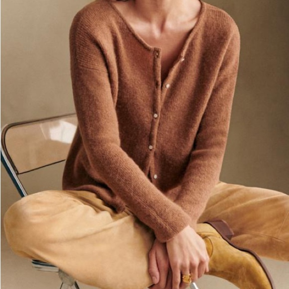 Sezane Gaspard Cardigan Camel - Size M